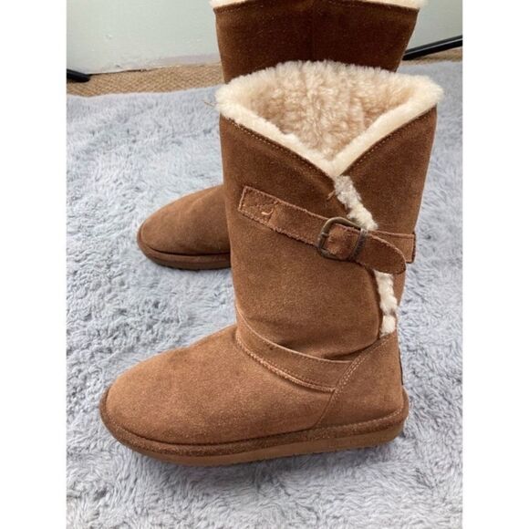 BearPaw Tatum tan suede wool sheepskin boots - Picture 2 of 7